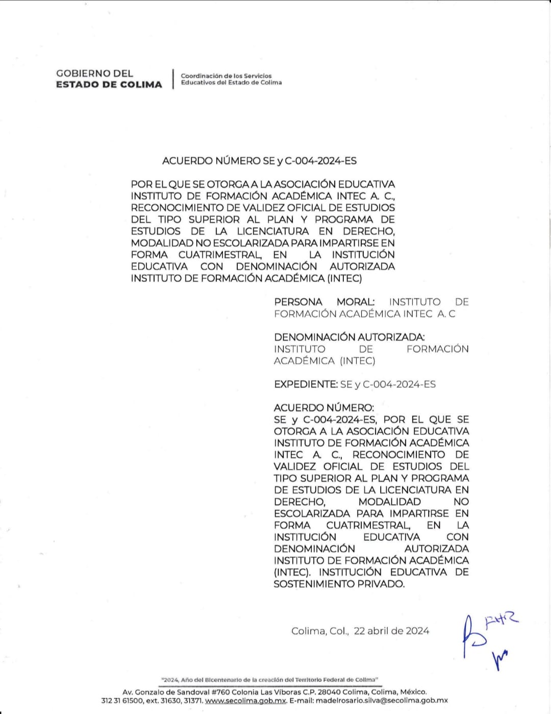RVOE Derecho